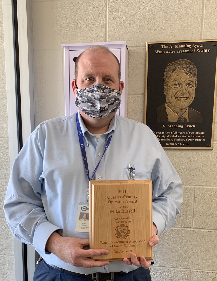Mike Russell Awarded as Wastewater Operator of the Quarter Century